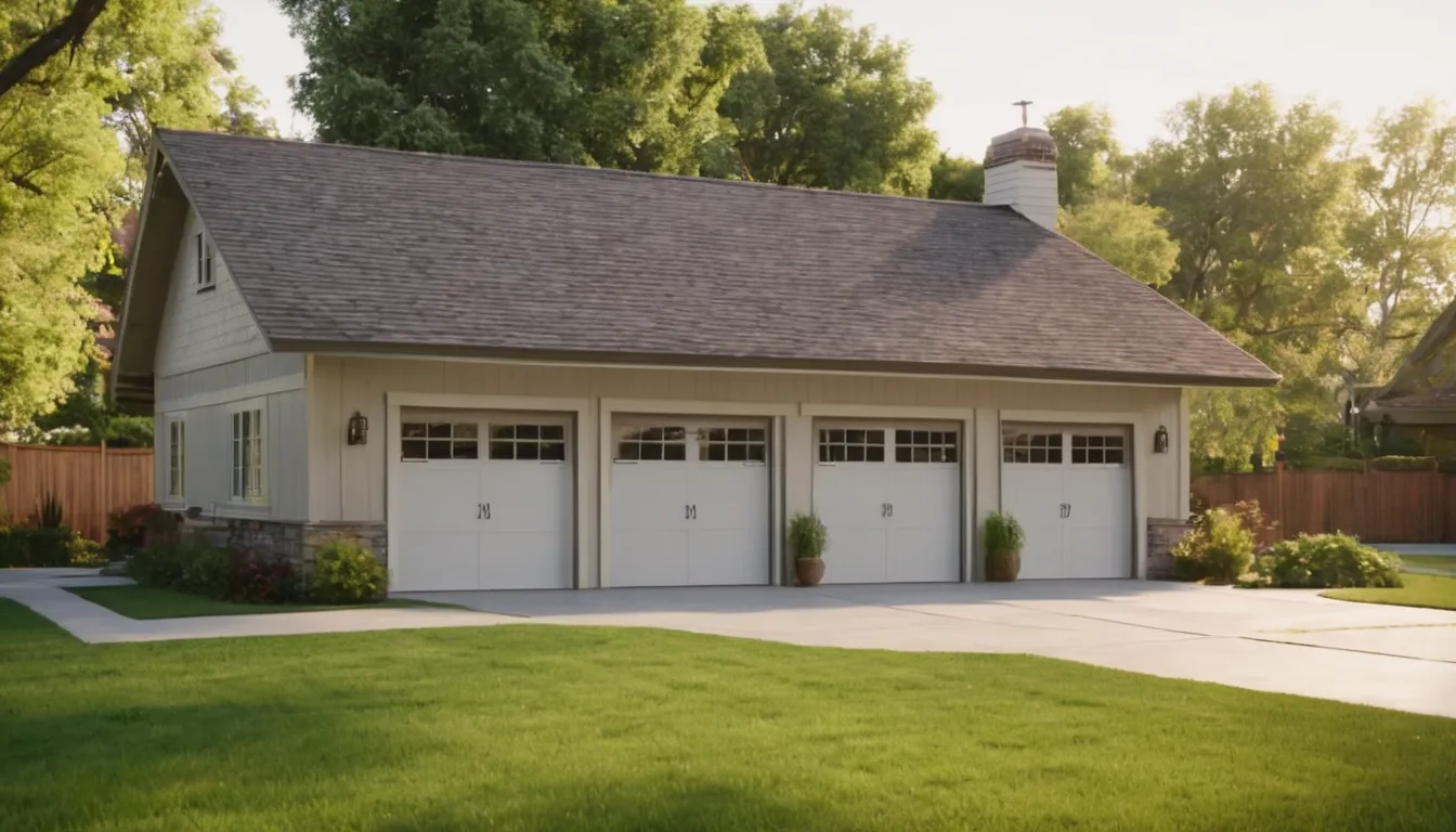 A tidy suburban home in Scandia with a closed garage door on a clear morning